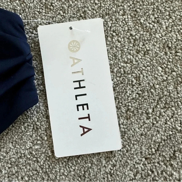 NWT Athleta 32 B/C Blue Maldives High Neck Bikini Top - Picture 6 of 8